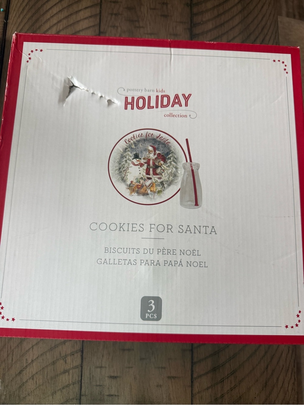 Pottery Barn Kids Cookies for Santa 3pc Set NIB Christmas Holiday